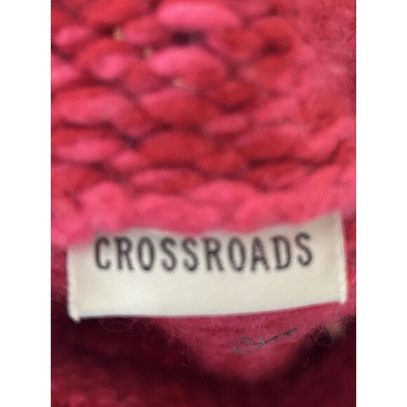 Crossroads Chunky Knit Sweater Barbie Pink Wool Blend Boho Hipster Size Large - Picture 2 of 15